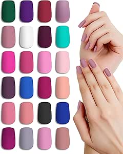 Nails 24 different colors, 576 pcs nails with box , beautiful nails for good , reusable, different shapes and colors